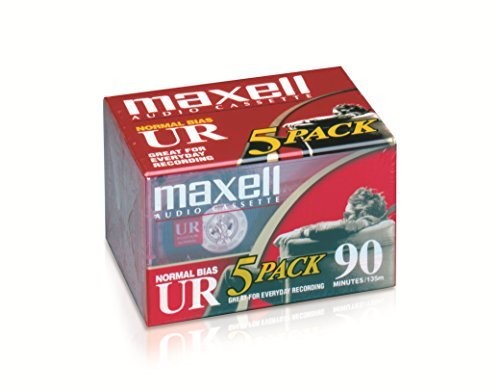 Maxell - Maxell 108562 UR-90 5PK Normal Bias Audio Cassettes 90 Minute With Cases 5 Pack Music Cassette Tape
