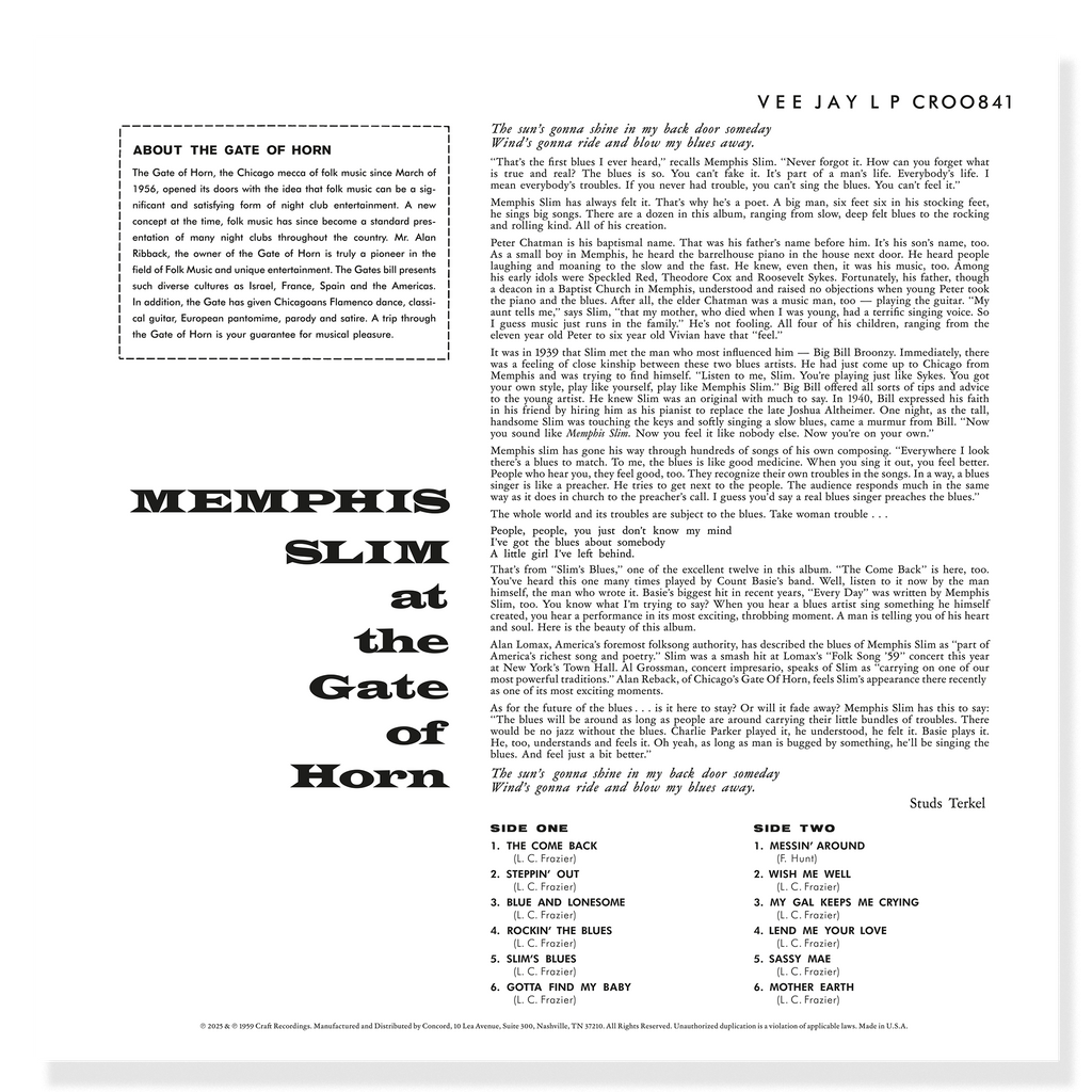 At The Gate of Horn (Bluesville Series) (180g LP) Vinyl Record