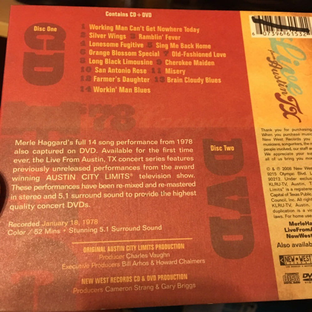 Merle Haggard – Live From Austin, TX '78 Music CD