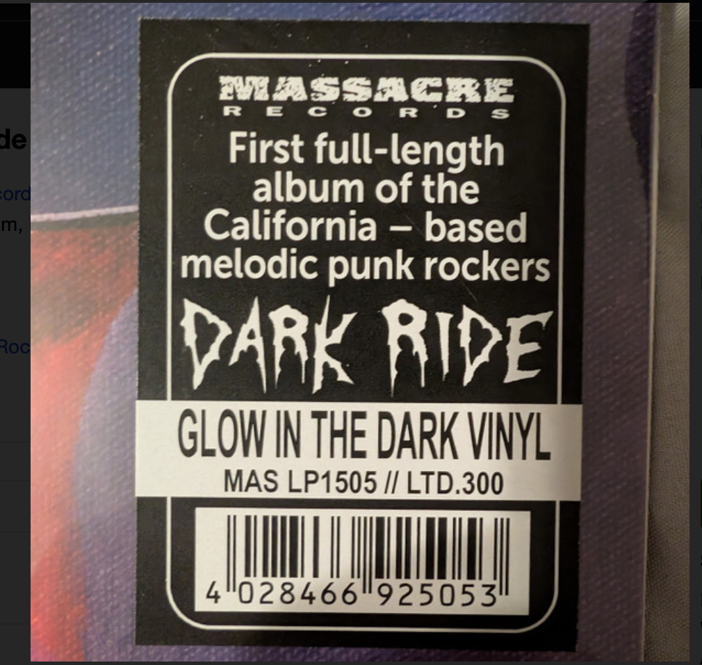 Dark Ride - (PRESALE 6/5/26) Blade Manor (WHITE/GREEN & GLOW IN THE DARK VINYL) | Mint (M) Mint (M)