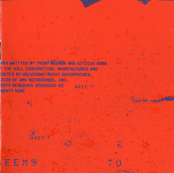 Nine Inch Nails - Not The Actual Events (CD) | Mint (M) Mint (M)
