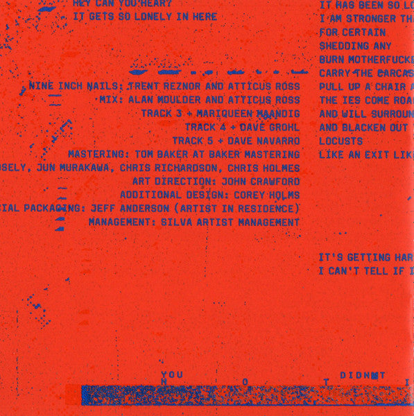 Nine Inch Nails - Not The Actual Events (CD) | Mint (M) Mint (M)