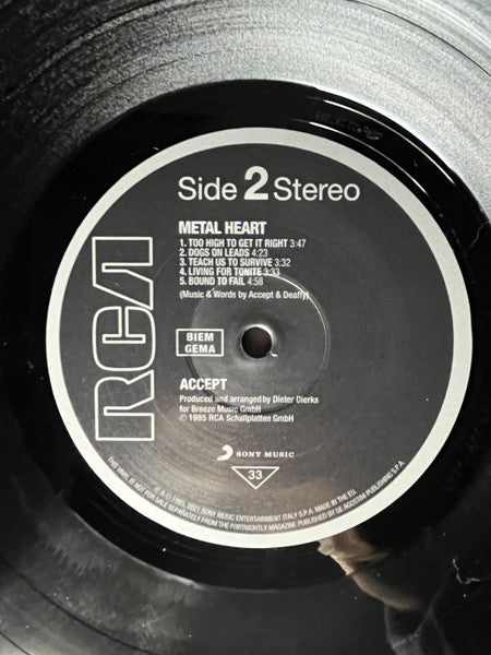 Accept - Metal Heart (VINYL - ITALY) | Mint (M) Mint (M)
