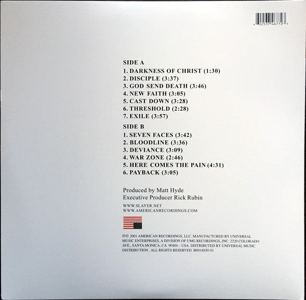 Slayer - God Hates Us All (VINYL) | Mint (M) Mint (M)