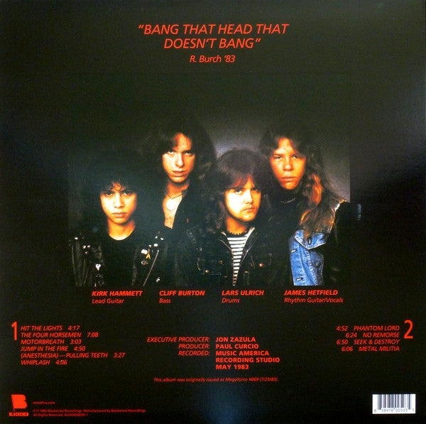 Metallica Kill 'Em All Blackened LP, Album, RE, RM Mint (M) Mint (M)