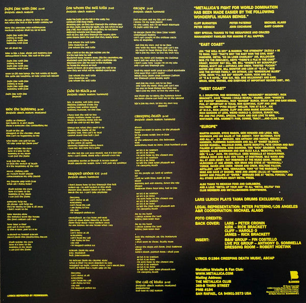 Ride The Lightning (VINYL) | Mint (M) Mint (M)