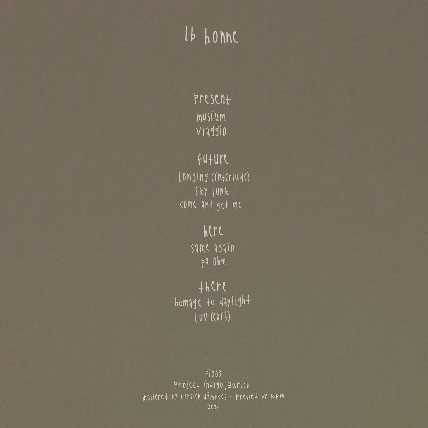 Lb Honne - (PRESALE 6/16/26) present future / here there (2xVINYL) | Mint (M) Mint (M)
