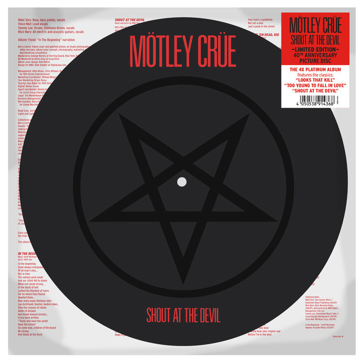 Shout At The Devil (Limited Edition Picture Disc) Vinyl Record