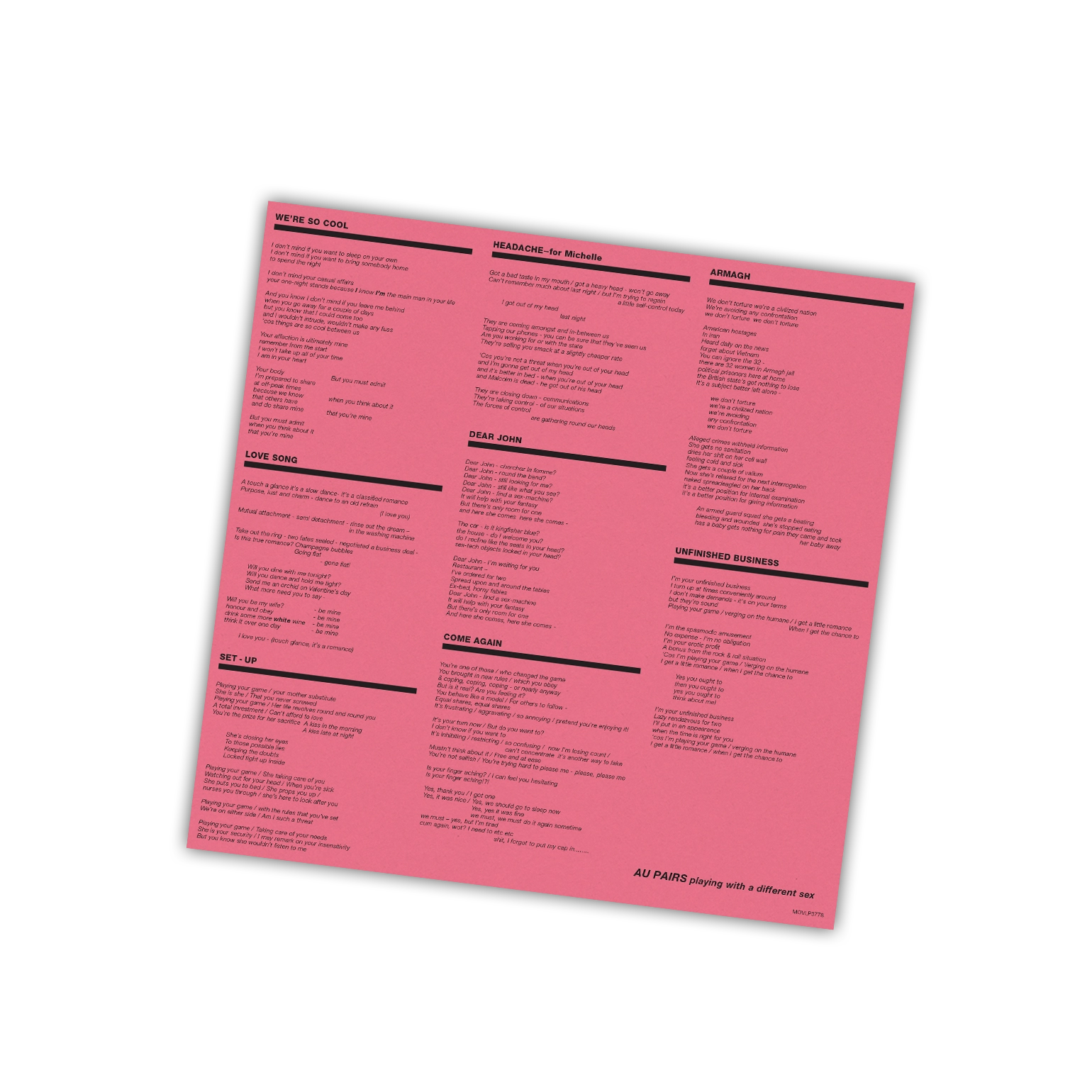 Playing With A Different Sex (MOV | TURQUOISE VINYL) | Mint (M) Mint (M)