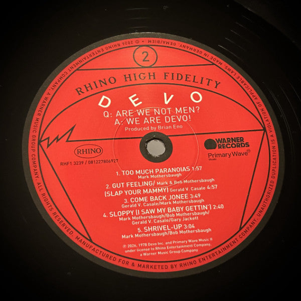 Devo - Are We Not Men? A: We Are Devo! (Hi-Fidelity VINYL) |