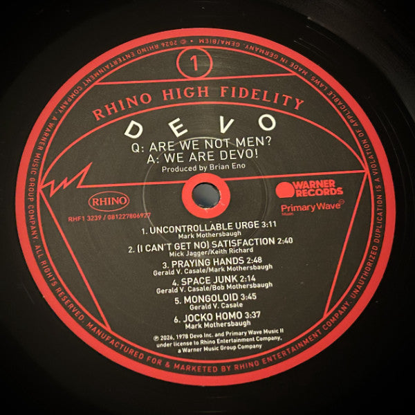 Devo - Are We Not Men? A: We Are Devo! (Hi-Fidelity VINYL) |
