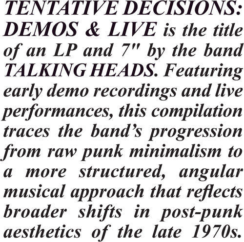Tentative Decisions: Demos & Live (BF 2025 RSD Exclusive, With Bonus 7", Clear Vinyl) |