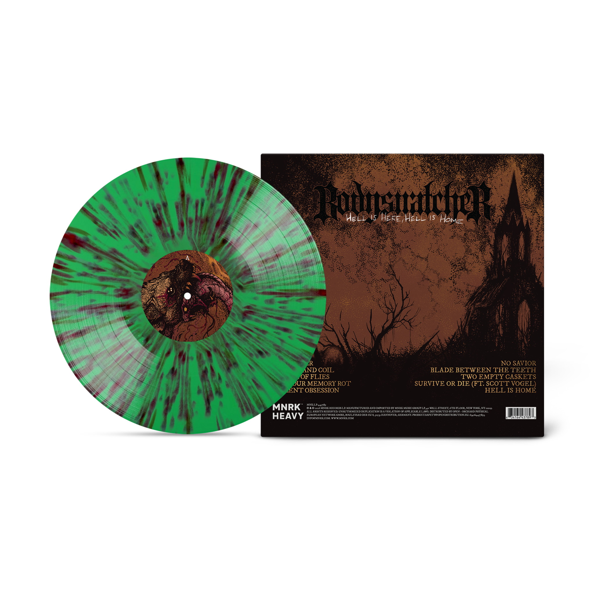 Bodysnatcher - Hell is Here, Hell Is Home on Venom Mint Splatter Vinyl Record