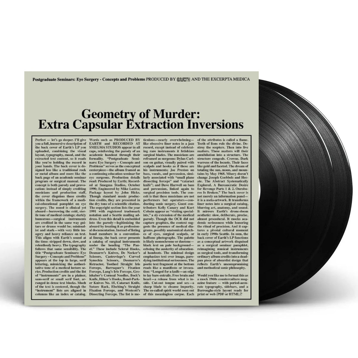 Earth X Black Noi$E – Geometry Of Murder: Extra Capsular Extraction (2-LP Vinyl) Vinyl Record