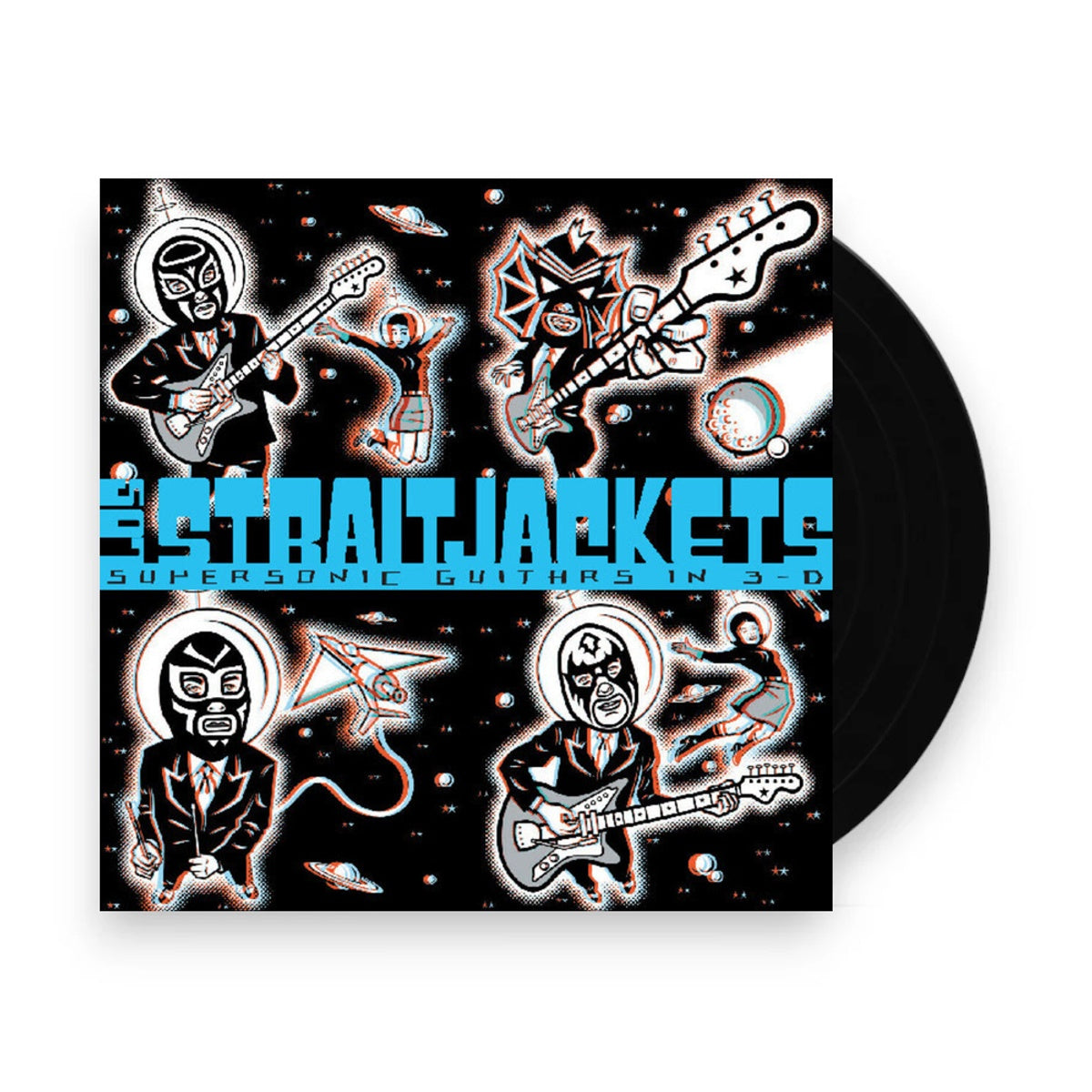 Los Straitjackets – Supersonic Guitars In 3-D (LP Red & Blue Vinyl) Vinyl Record