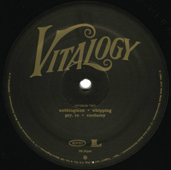 Pearl Jam Vitalogy Epic, Legacy 2xLP, Album, RE, RM, 180 Mint (M) Mint (M)