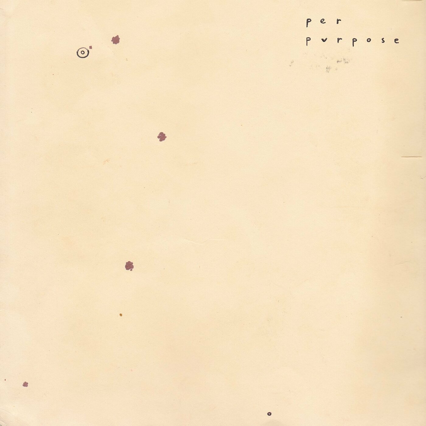 Per Purpose - Circle The Stains Vinyl Record