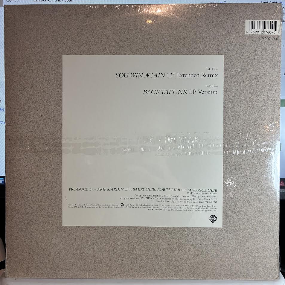 Bee Gees - You Win Again (12" VINYL) | Mint (M) Mint (M)