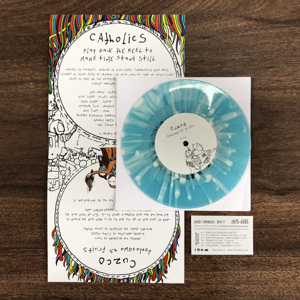 Cuzco / Catholics Split (7" VINYL) *TRANSPARENT BLUE WITH WHITE SPLATTER* | Mint (M) Mint (M)
