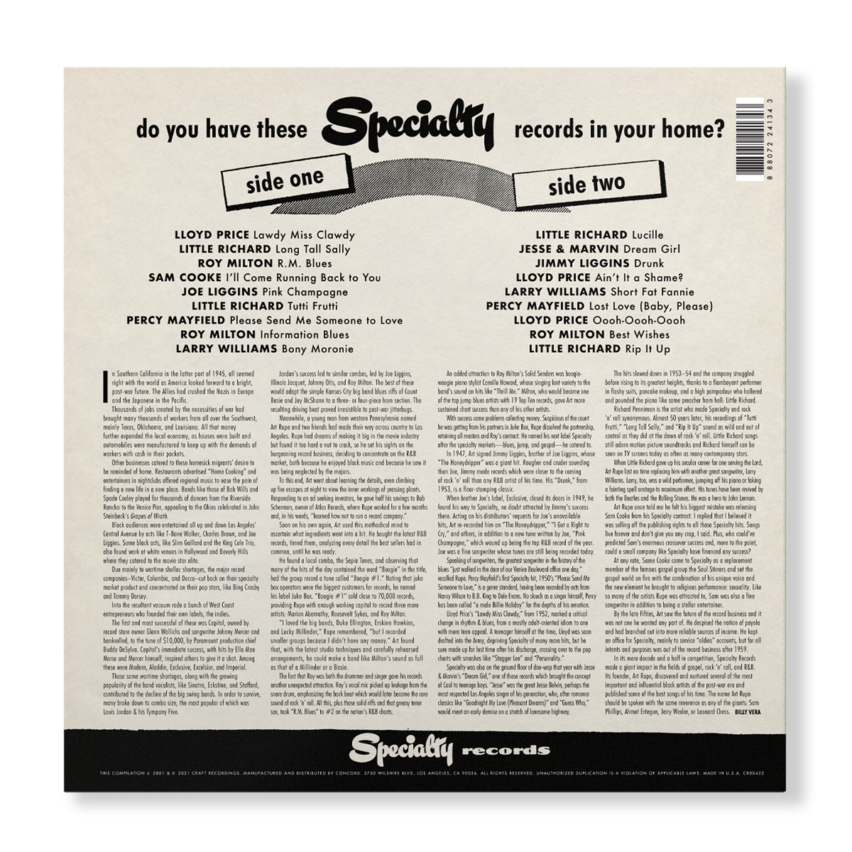 Rip It Up: The Best Of Specialty Records Vinyl Record