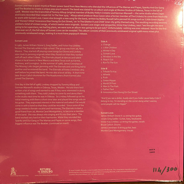 Sunset Love - Sunset Love (VINYL)*DISCOUNTED* |
