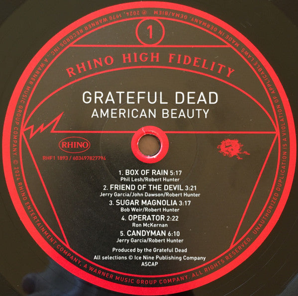 The Grateful Dead - American Beauty (180G VINYL HI-FI) |