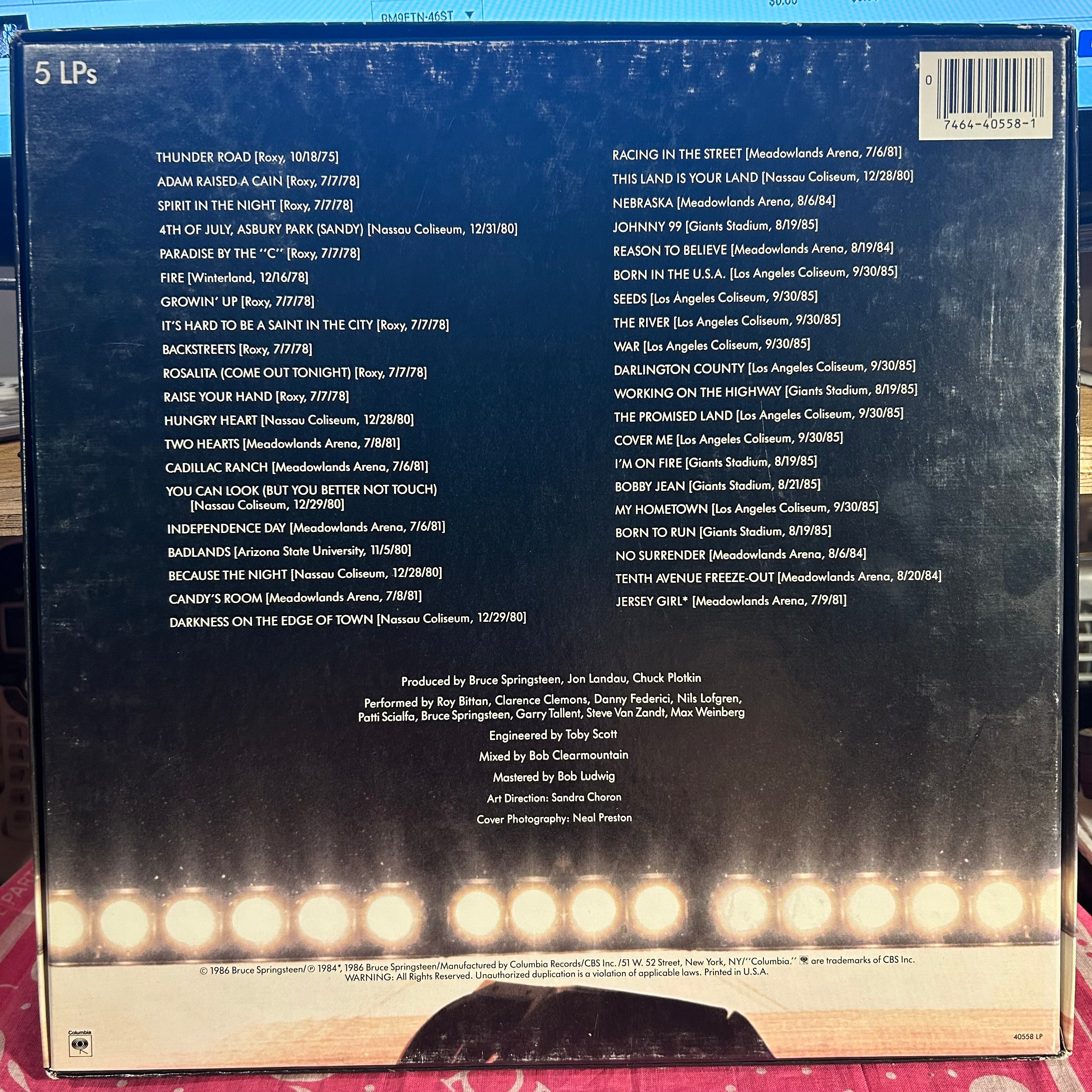 Bruce Springsteen & The E-Street Band - Live / 1975-85 *INDIANAPOLIS / BOX* | Near Mint (NM) Very Good Plus (VG+)