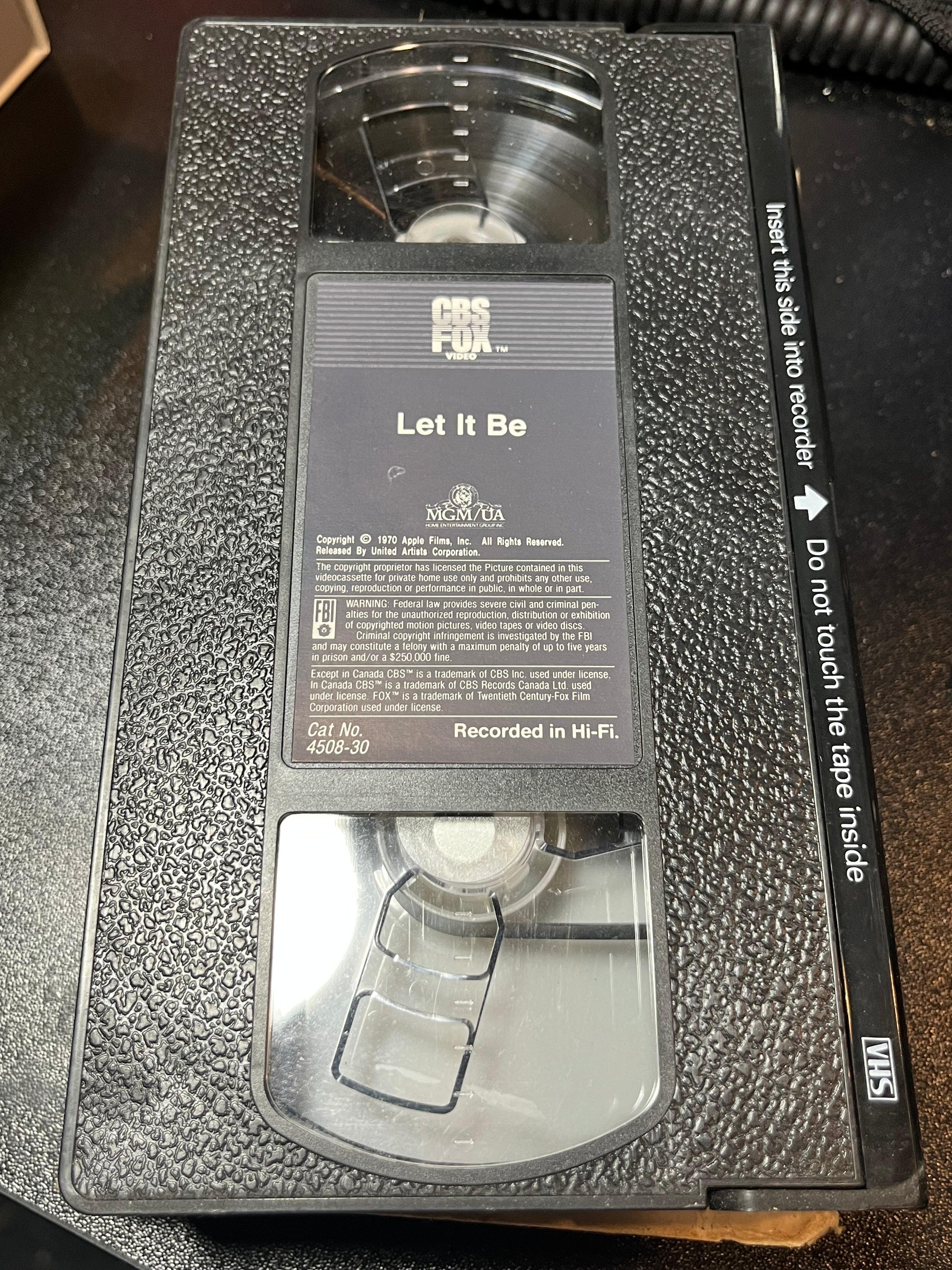BEATLES - Let It Be (VHS TAPE) |