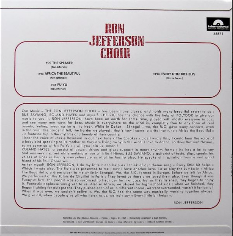 Ron Jefferson Choir (180g) Vinyl Record