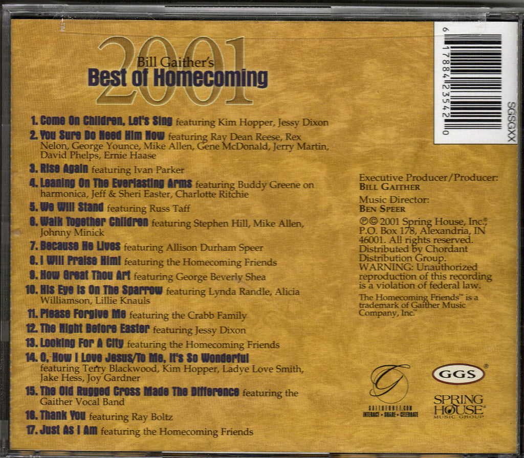 Bill Gaither - Bill Gaither's Best Of Homecoming 2001 - Music CD