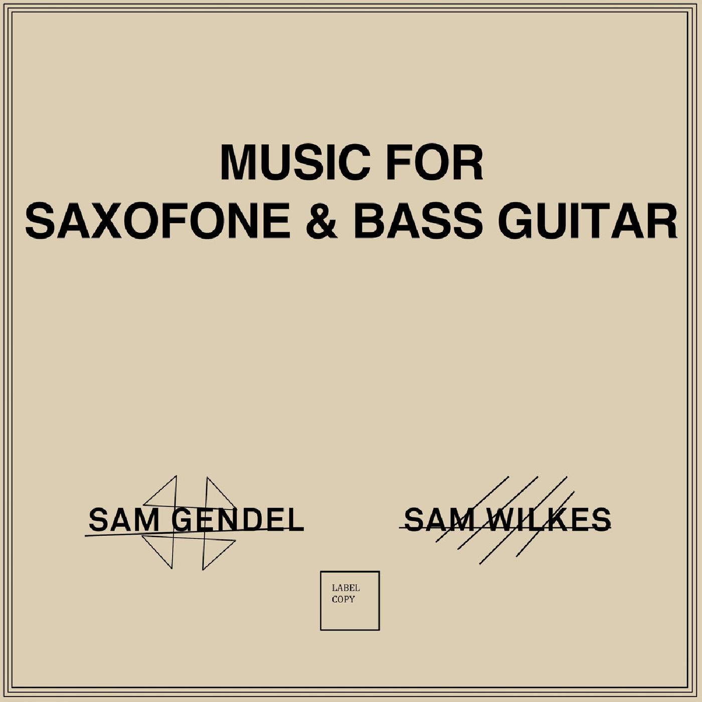 Music for Saxofone & Bass Guitar (Vinyl) Vinyl Record