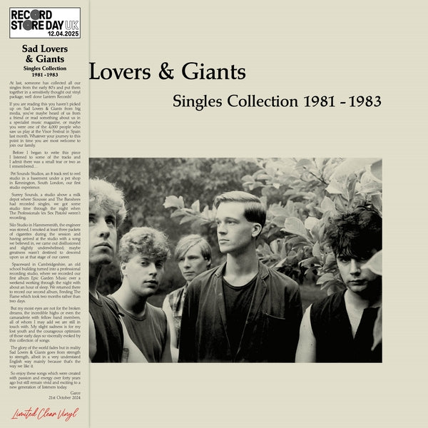 Singles Collection 1981-1983 (RSD UK, Clear Vinyl) (Vinyl) Vinyl Record
