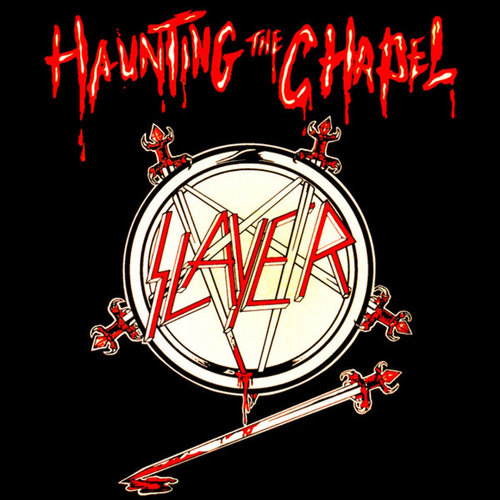 Slayer Haunting The Chapel (Colored Vinyl, Red & White Marble) Vinyl Record