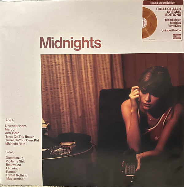 Taylor Swift Midnights Republic Records LP, Album, S/Edition, Blo Mint (M) Mint (M)
