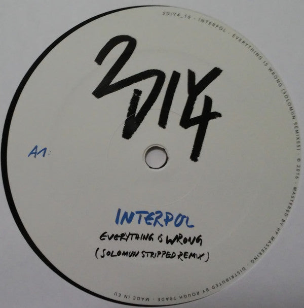 Interpol Everything Is Wrong (Solomun Remix) 12" Mint (M) Mint (M)