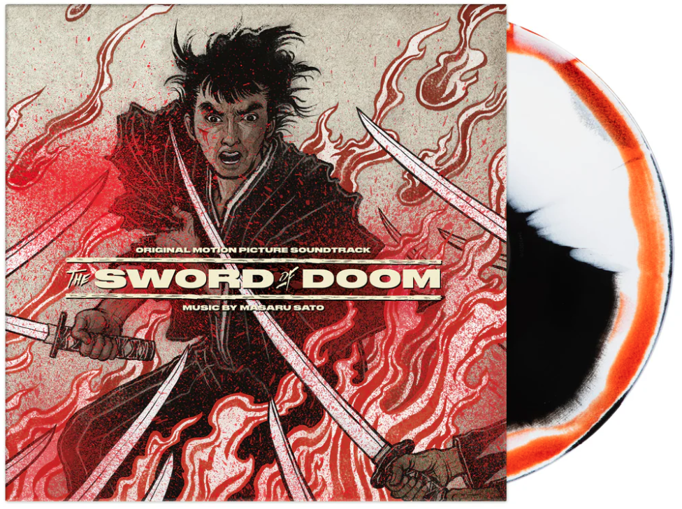 Masaru Sato The Sword of Doom OST (Black, Bone and Blood Swirl, Insert) Vinyl Record