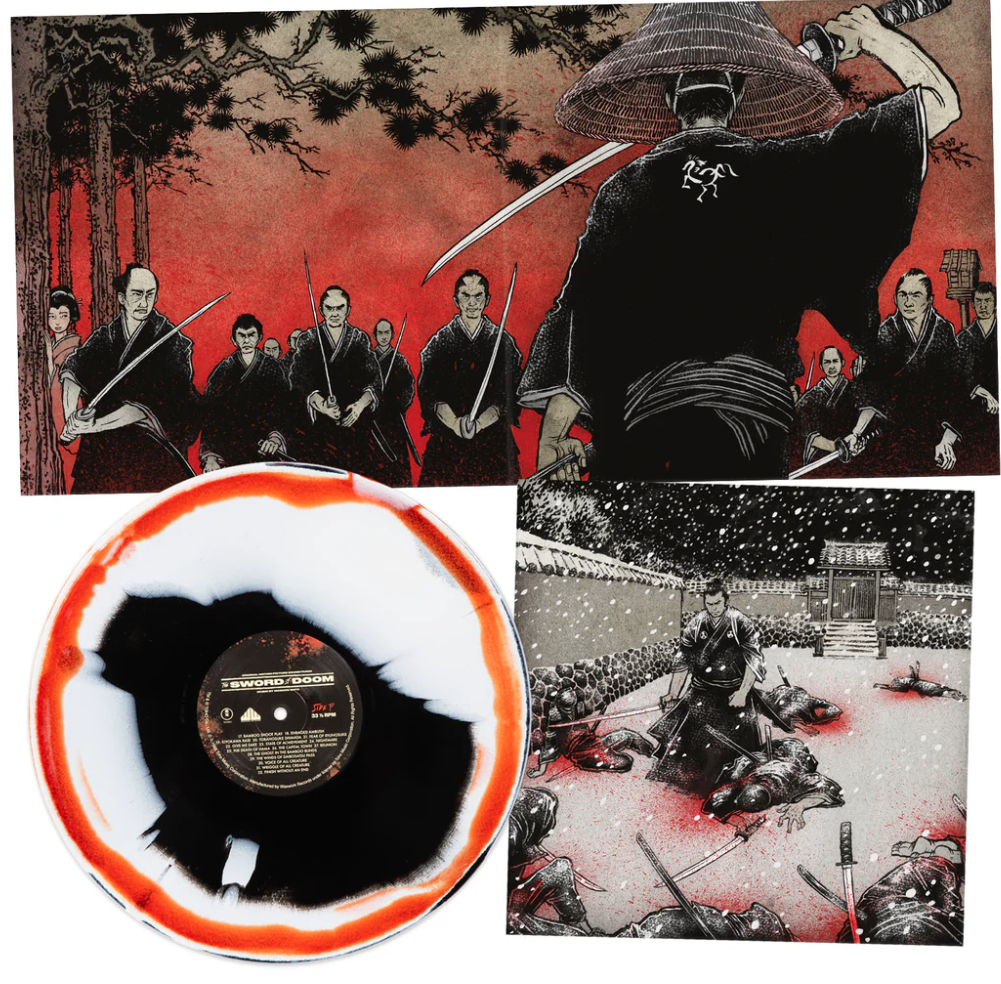 Masaru Sato The Sword of Doom OST (Black, Bone and Blood Swirl, Insert) Vinyl Record