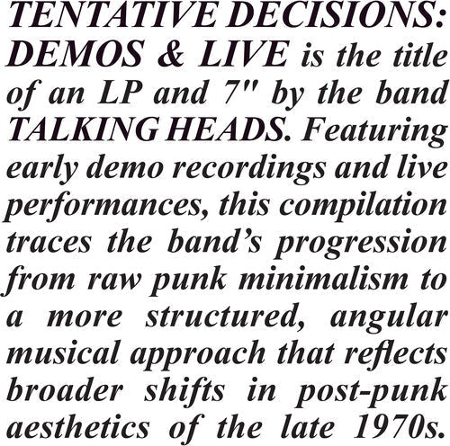 Tentative Decisions: Demos & Live (With Bonus 7") Vinyl Record