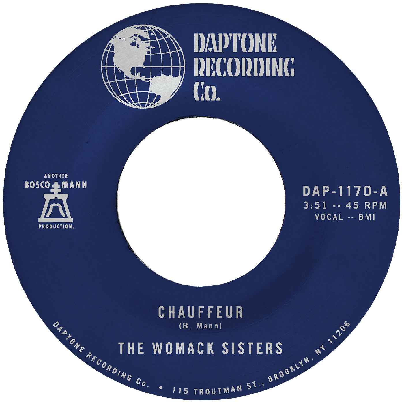 The Womack Sisters - Chauffeur B/W Instrumental Vinyl Record