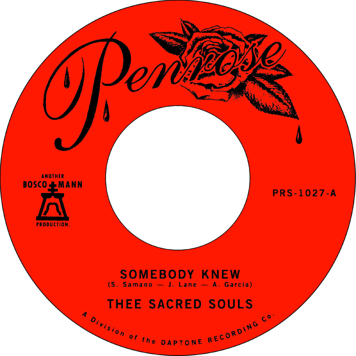 Thee Sacred Souls - Somebody Knew B/W We Don'T Have To Be Alone (7" VINYL) | Mint (M) Mint (M)