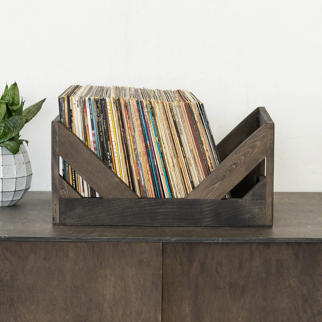 The Milk Crate Alternative: 12" Vinyl Record Wood Storage
