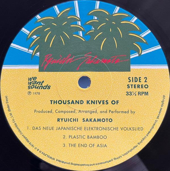Ryuichi Sakamoto - Thousand Knives Of Vinyl Record