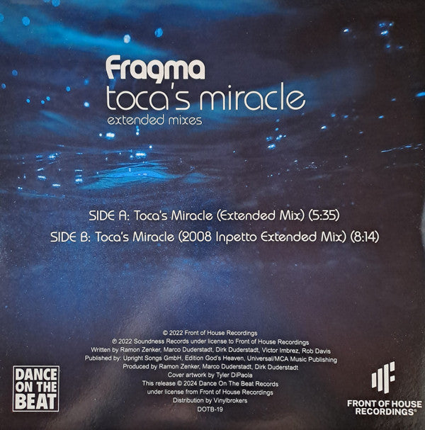Toca's Miracle (Extended Mixes)(WHITE VINYL) | Mint (M) Mint (M)