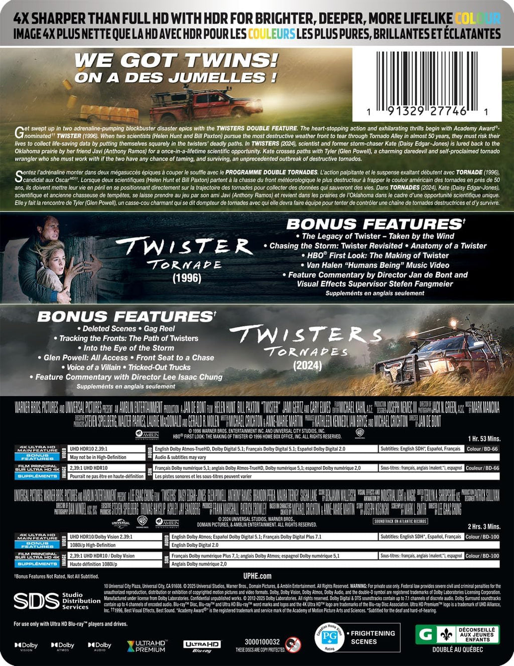 Twisters Double Feature - Limited Edition 2-Movie Steelbook (4K Ultra HD)
