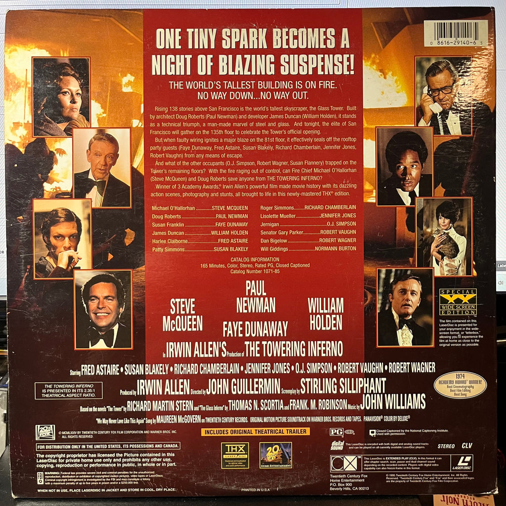 THE TOWERING INFERNO (LASER DISC MOVIE) WIDESCREEN |