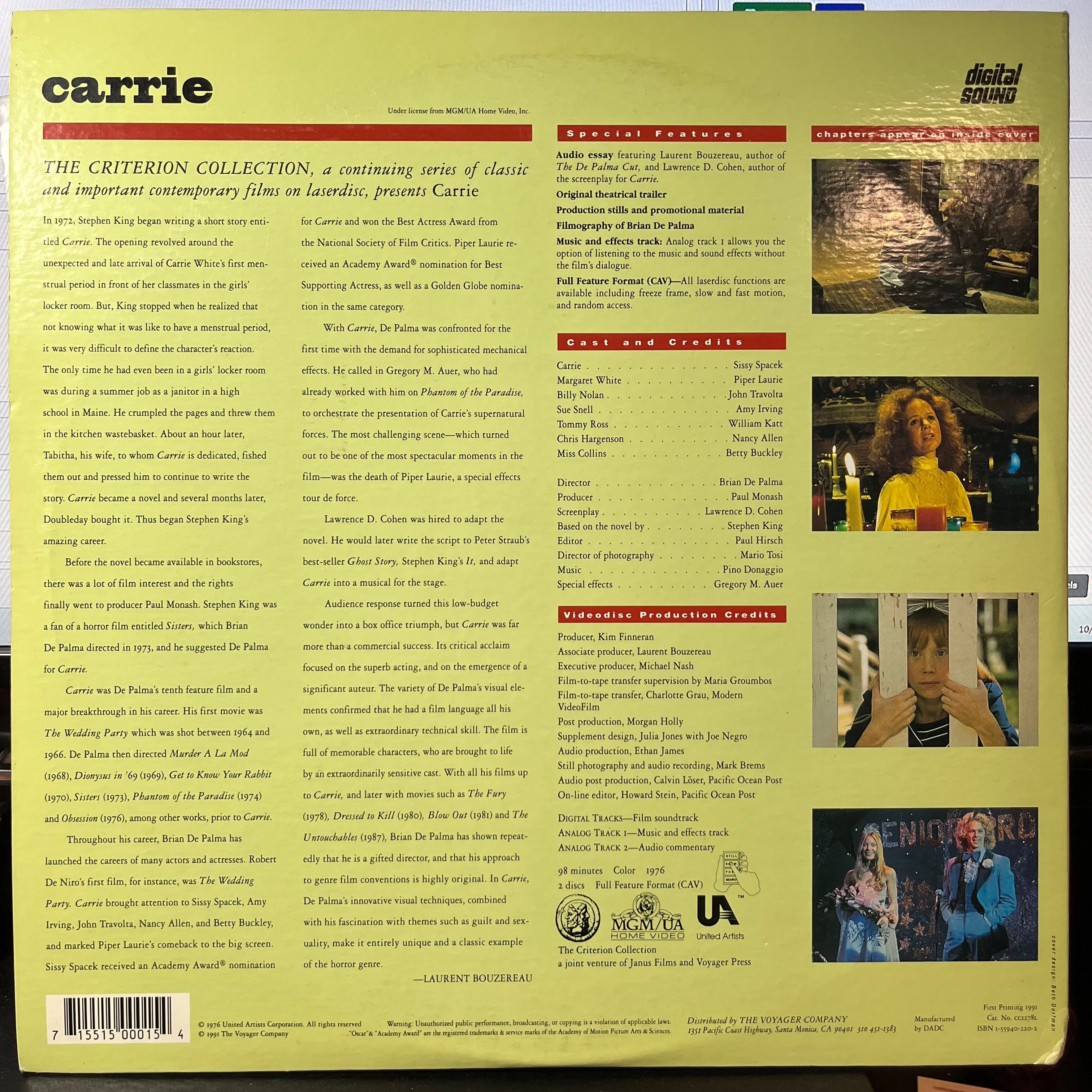CARRIE (LASER DISC MOVIE) |