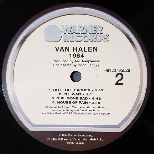 Van Halen 1984 Warner Records, Warner Records LP, Album, RE, RM, RP, 30t Mint (M) Mint (M)