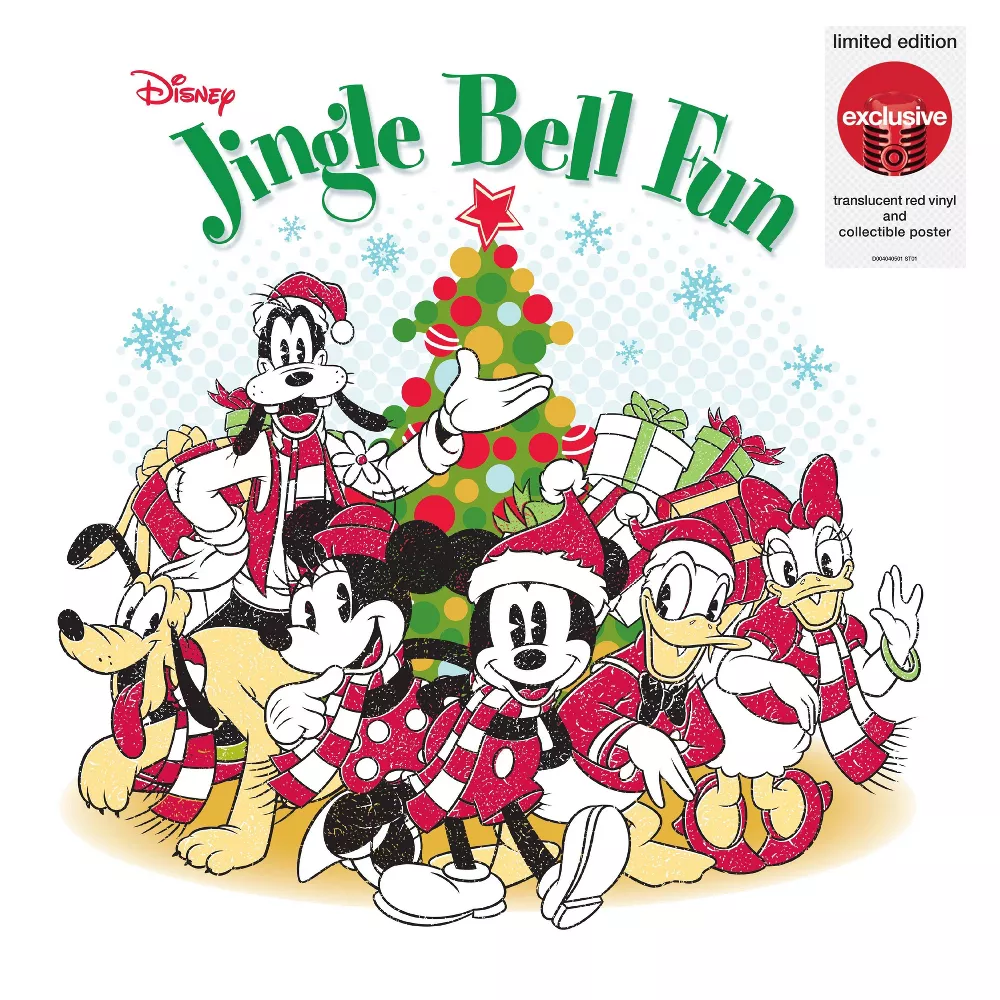 Various Artists Disney Jingle Bell Fun (Limited Edition, Translucent Red Colored Vinyl, Collectible Poster) Vinyl Record