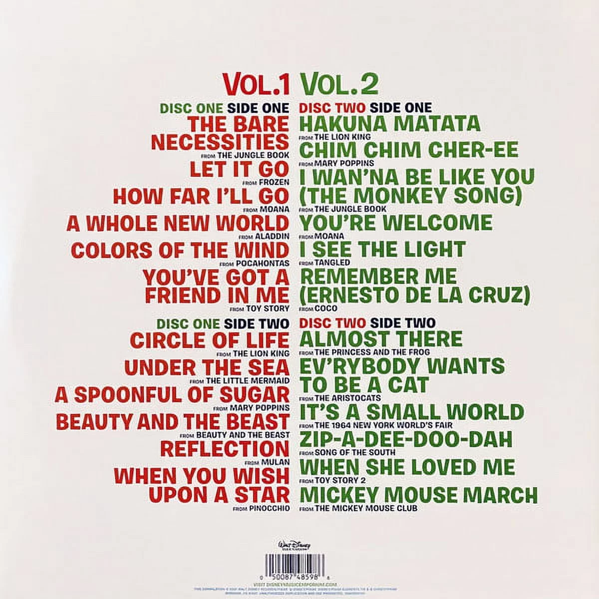 Various Artists Disney Ultimate Hits Vol.1 & 2 (Limited Edition, Green & Blue Vinyl) (2 Lp's) Vinyl Record