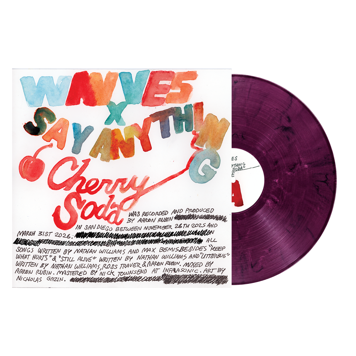 PRE-ORDER Wavves X Say Anything - Cherry Soda [Eco Purple-Pink LP] Vinyl Record